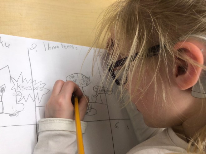 scarlet writes with pencil