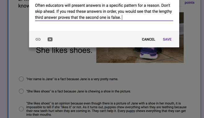 Answer 3 negates the second